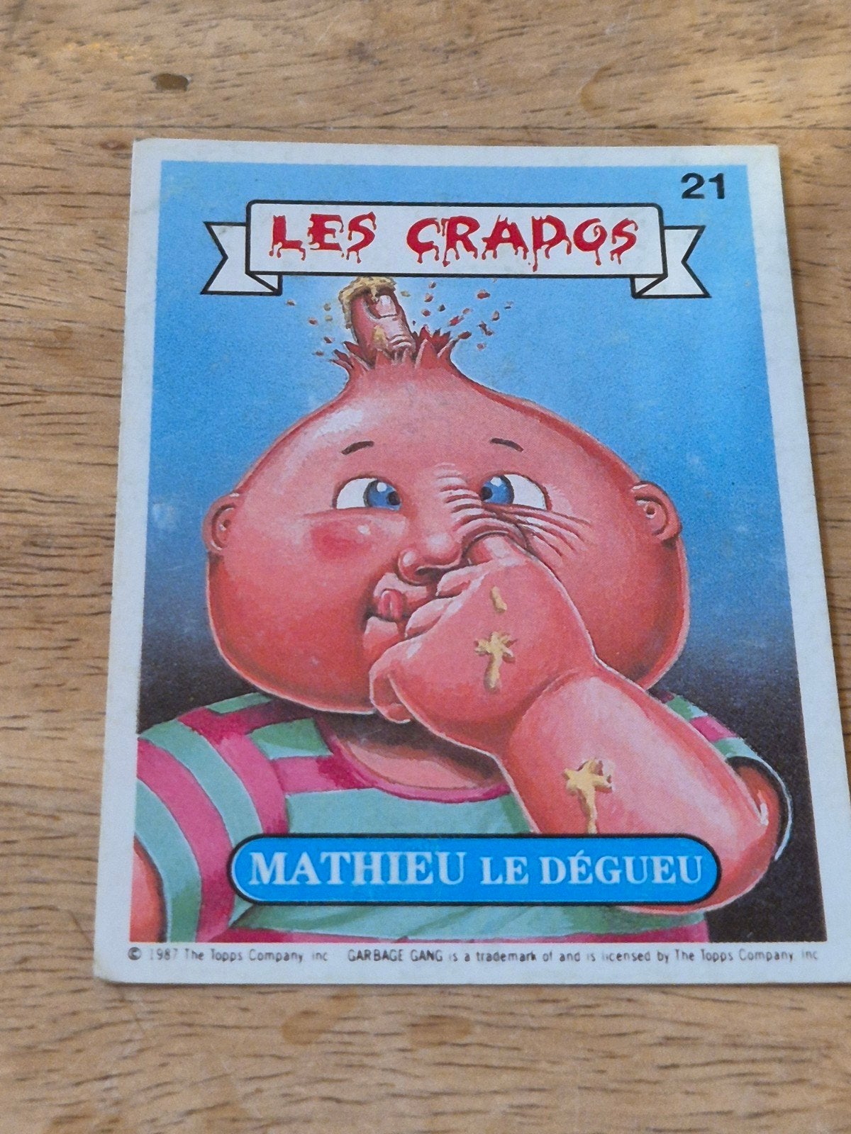 1987 Les Crados „Mathieu le Dégueu” zeldzame serie 1 n21/17, Verzamelen, Ophalen of Verzenden, Gebruikt, Speelkaart(en)