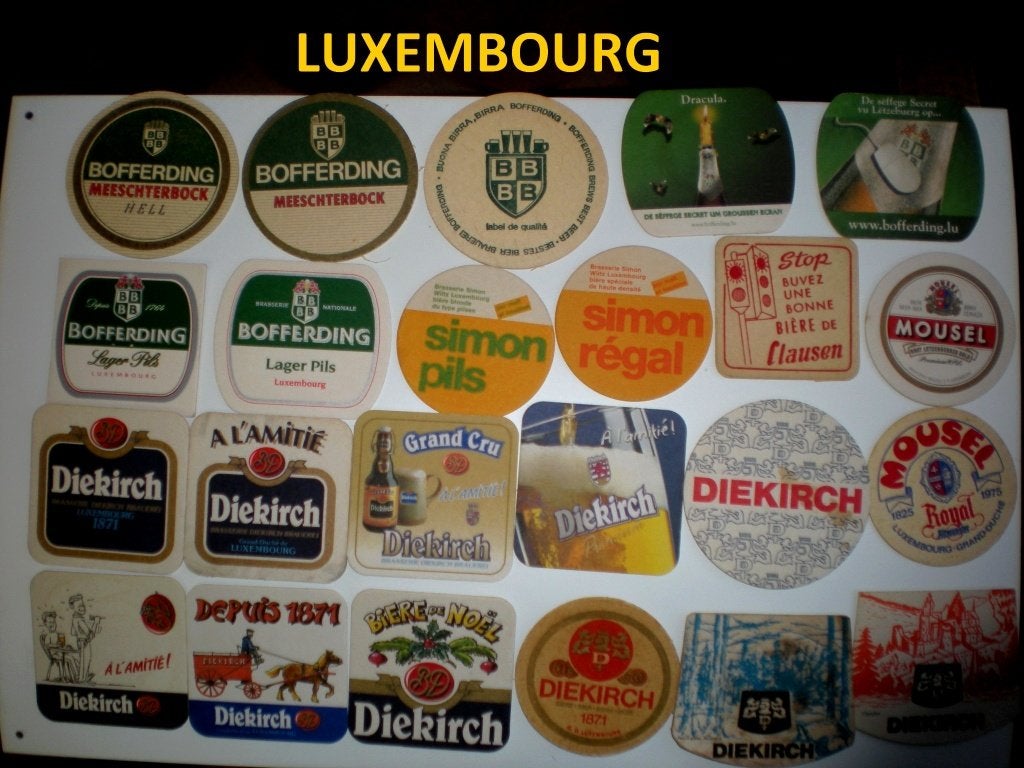 23 sous-bocks luxembourgeois, Enlèvement ou Envoi, Comme neuf, Sous-bock