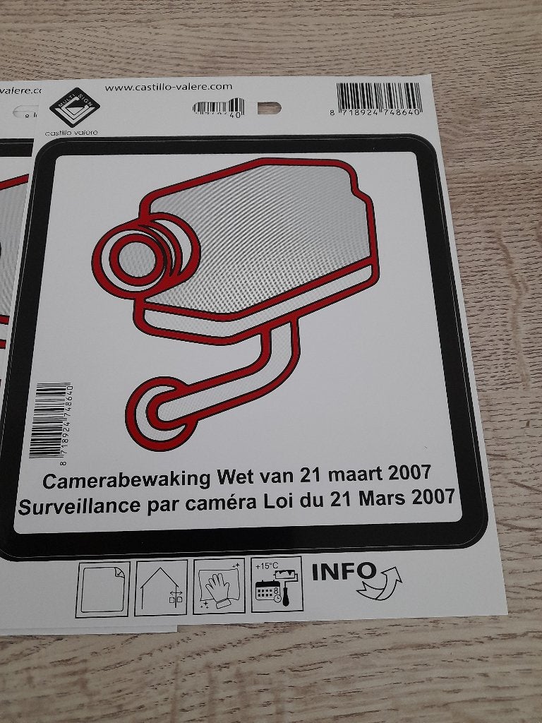 Pictogrammen camera bewaking, Ophalen of Verzenden, Nieuw