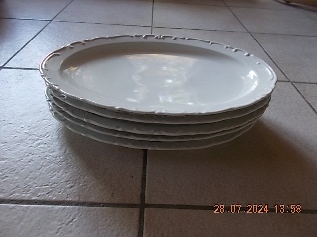5 witte ovalen schalen (ook per stuk te koop), Ophalen, Gebruikt, Schaal of Schalen