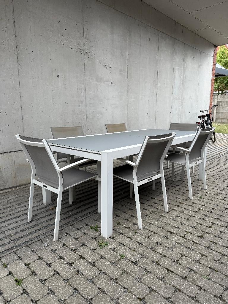 Jati & Kebon tuinset - tafel + 6 stoelen, Enlèvement ou Envoi, Chaise, Salons de jardin, Aluminium