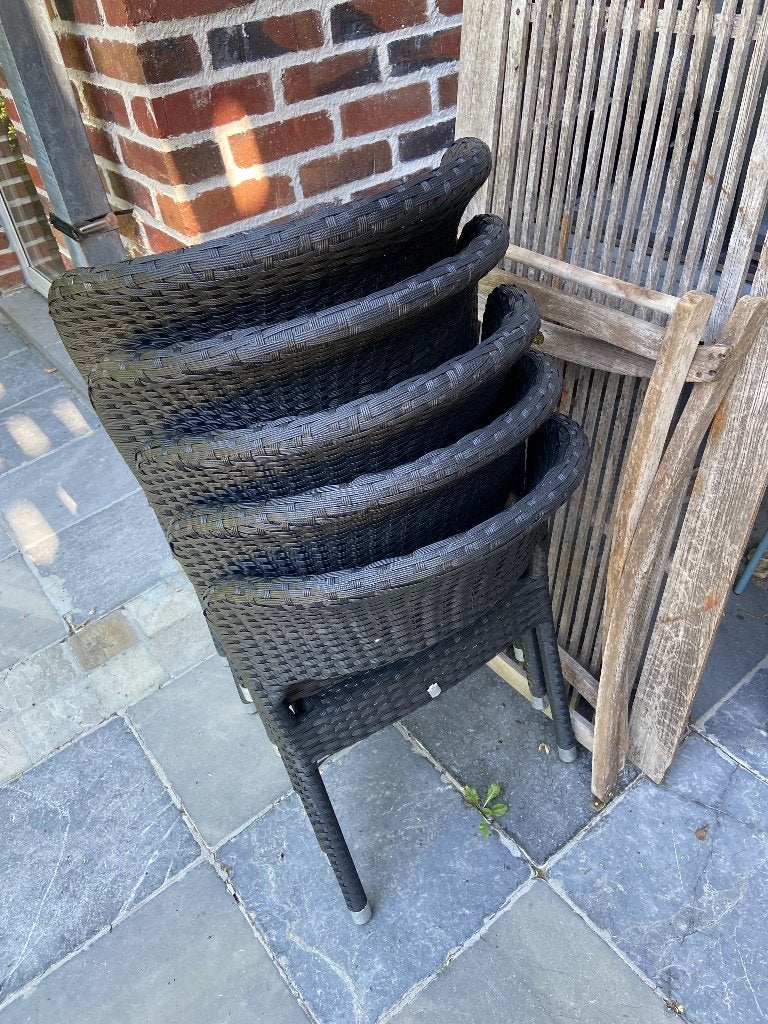 tuintafel met stoelen, Tuin en Terras, Tuinsets en Loungesets, Ophalen, Gebruikt, Wicker
