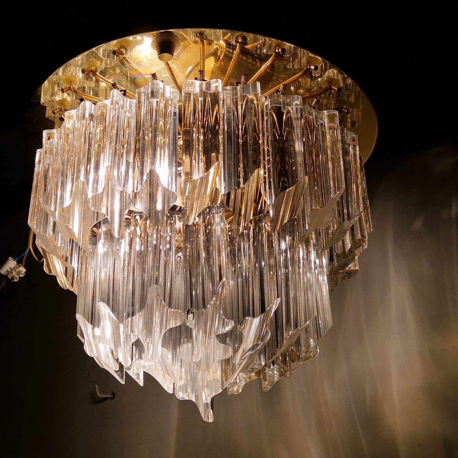 Murano kroonluchter design Novaresi en Venini , omkeerbaar, Huis en Inrichting, Kroonluchter, Design, Ophalen of Verzenden, Glas