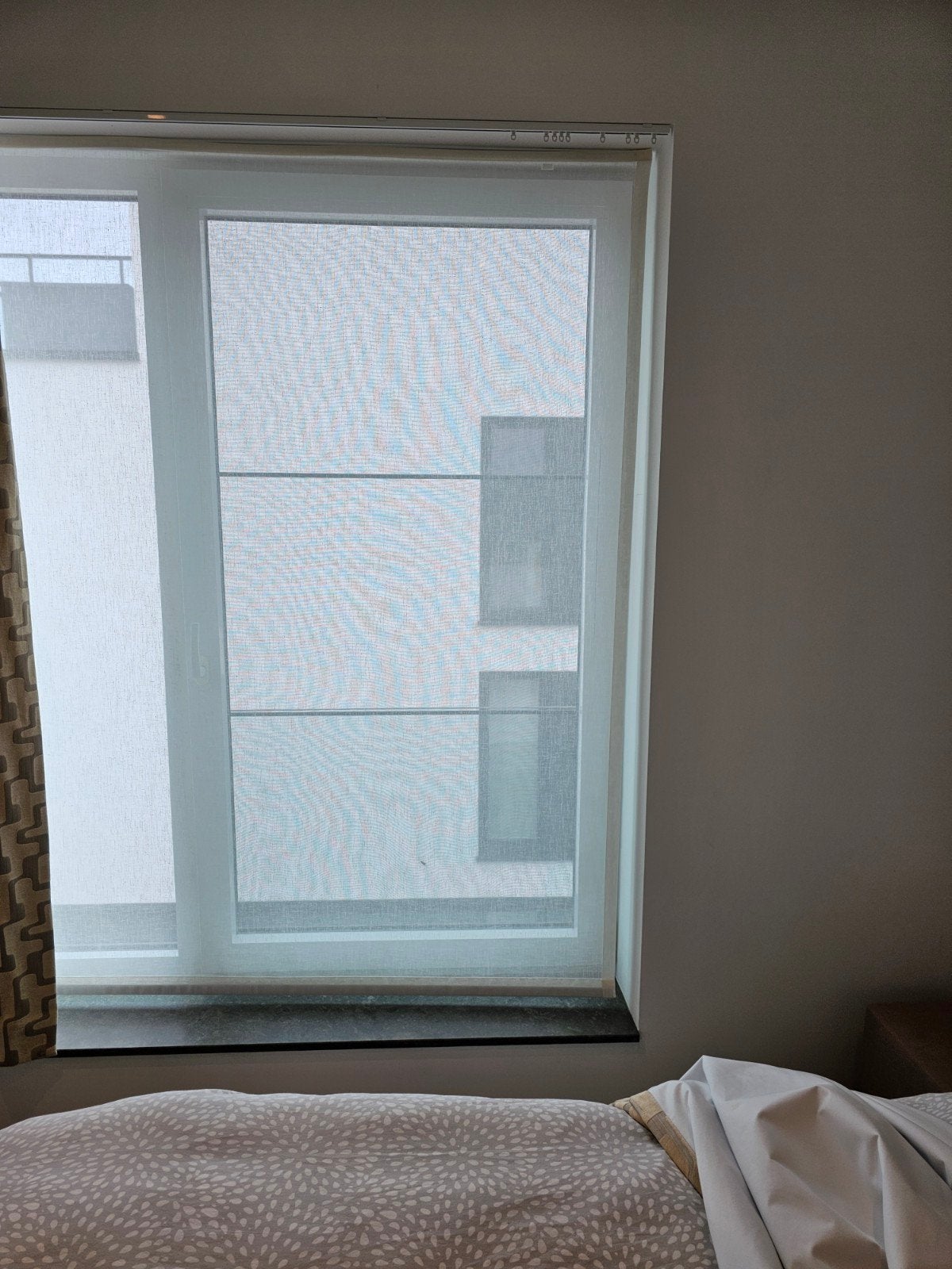 glasgordijn met velcro systeem, Ophalen, 184 cm, Zo goed als nieuw, 155 cm