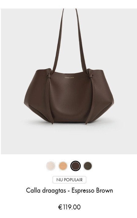 Sac Espresso Brown Large par Charles et Keith, Bijoux, Sacs & Beauté, Enlèvement, Neuf, Brun, Sac à bandoulière