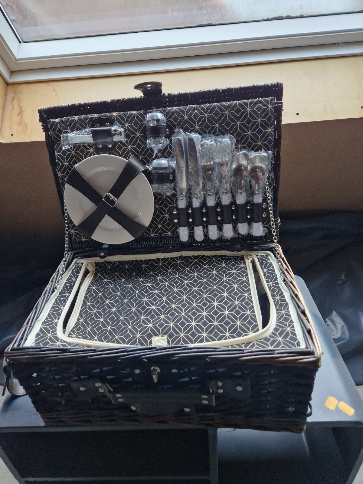 zwarte buccan 4 pers picknick mand, Hobby en Vrije tijd, Ophalen, Nieuw