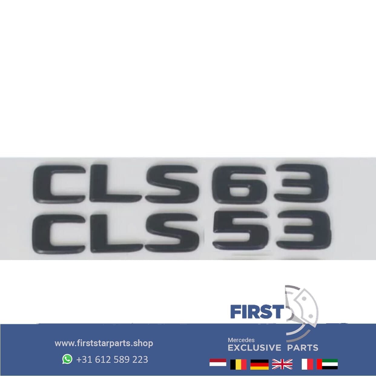 W257 C257 CLS 53 63 TURBO 4MATIC+ AMG LOGO SET ZWART EMBLEME, Utilisé, -, -, Enlèvement ou Envoi