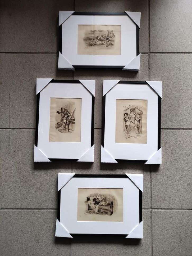 4 Spanking heliogravures, Antiek en Kunst, Ophalen of Verzenden