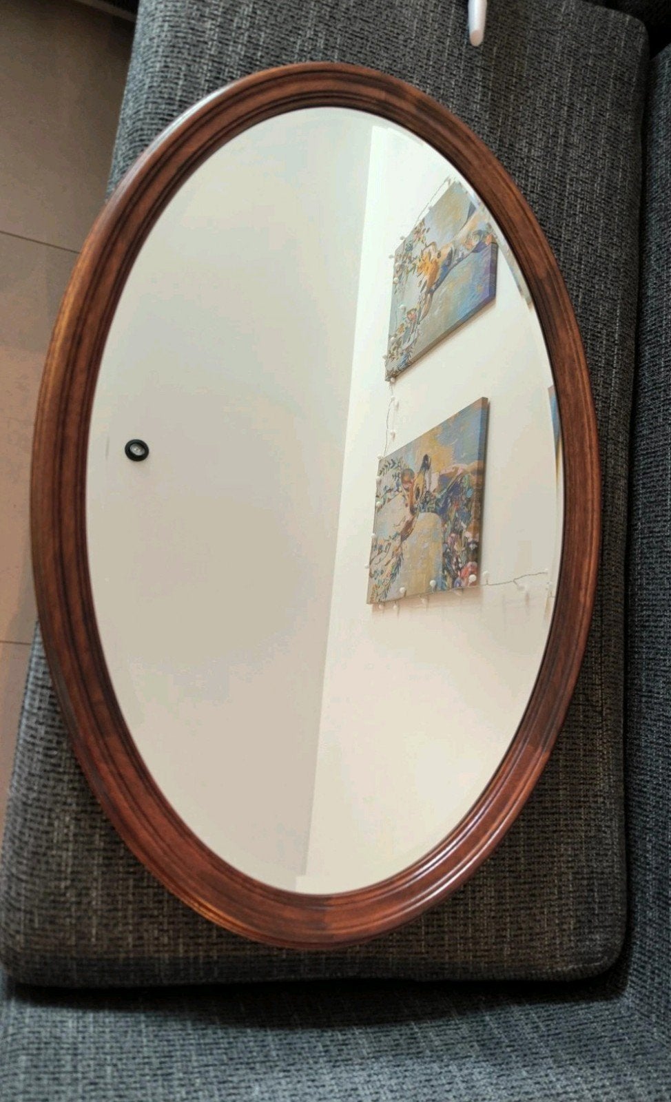Beau miroir ovale ancien, Antiquités & Art, Enlèvement