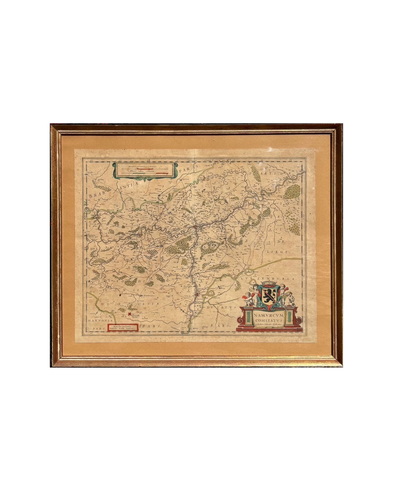 Originele kaart van de provincie Namen (17de eeuw), Ophalen, Realistisch, Origineel werk, Papier