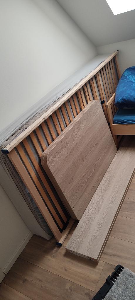 Bed 1 persoon, Ophalen, Eenpersoons, Bruin, 80 cm