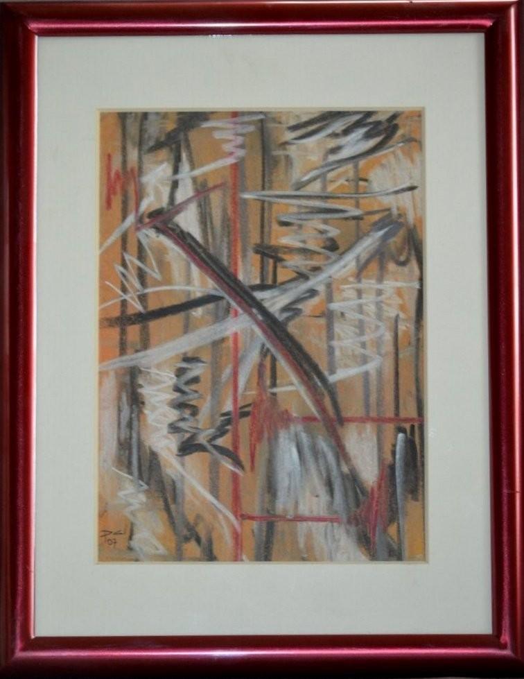 Pasteltekening ABSTRACT II, Antiek en Kunst, Ophalen of Verzenden