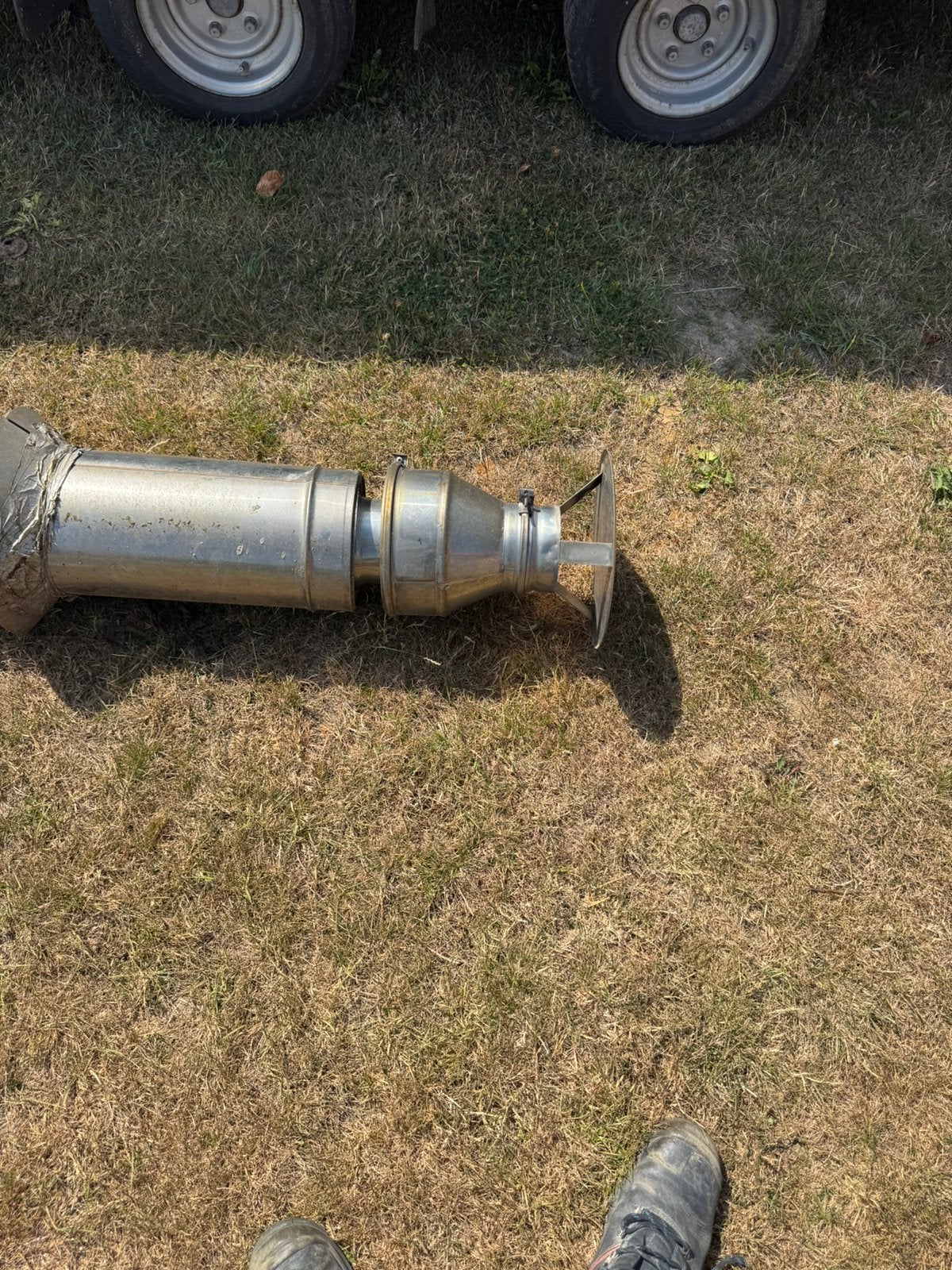 Dubbelwandige inox buis, Doe-het-zelf en Bouw, Ophalen, Inox, 2 tot 4 meter, Zo goed als nieuw