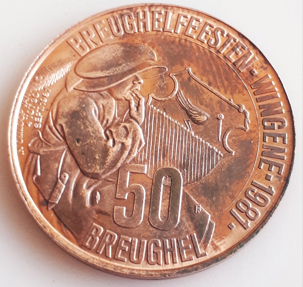 Médaille municipale WINGENE 50 BREUGHEL 1981, Enlèvement ou Envoi, Autres matériaux