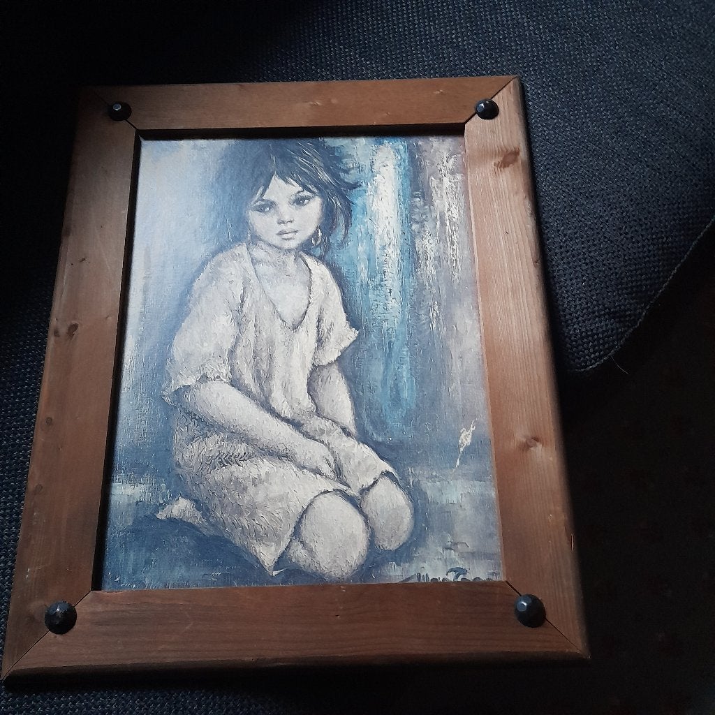 Schilderij met houten kader, Enlèvement, Comme neuf, Peinture