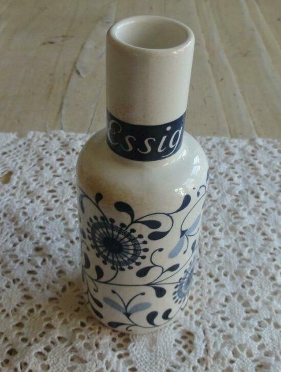 Vintage Duits azijn flesje ( essig ) licht beboterd, Ophalen of Verzenden
