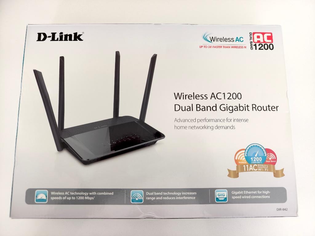 DIR-842 D-Link Wifi AC1200 4-Port Dual Band Gigabit Router, Ophalen, Gebruikt, Router