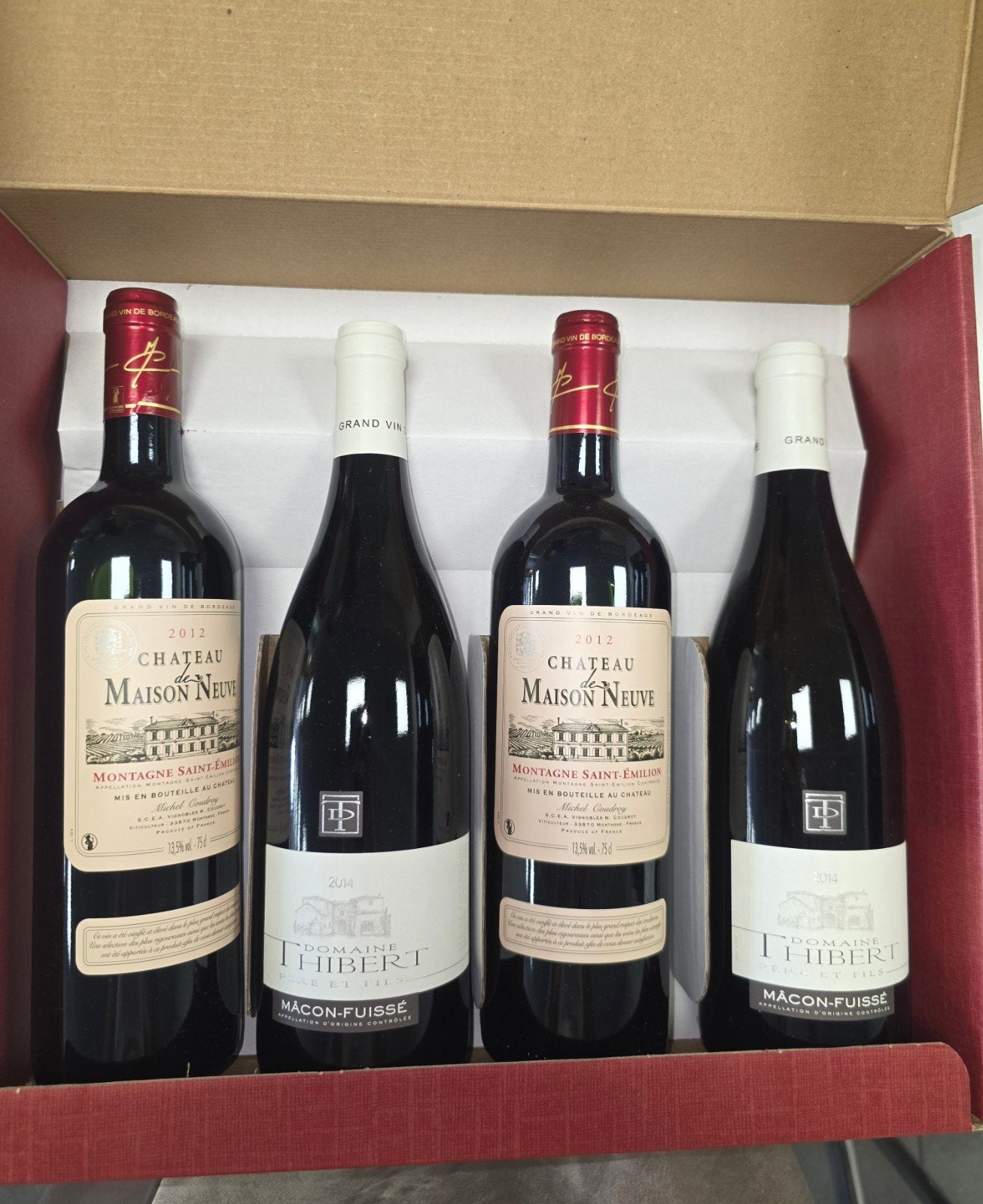 Geschenkdoos met 4 Franse kwaliteitswijnen – Bordeaux & Bour, Enlèvement