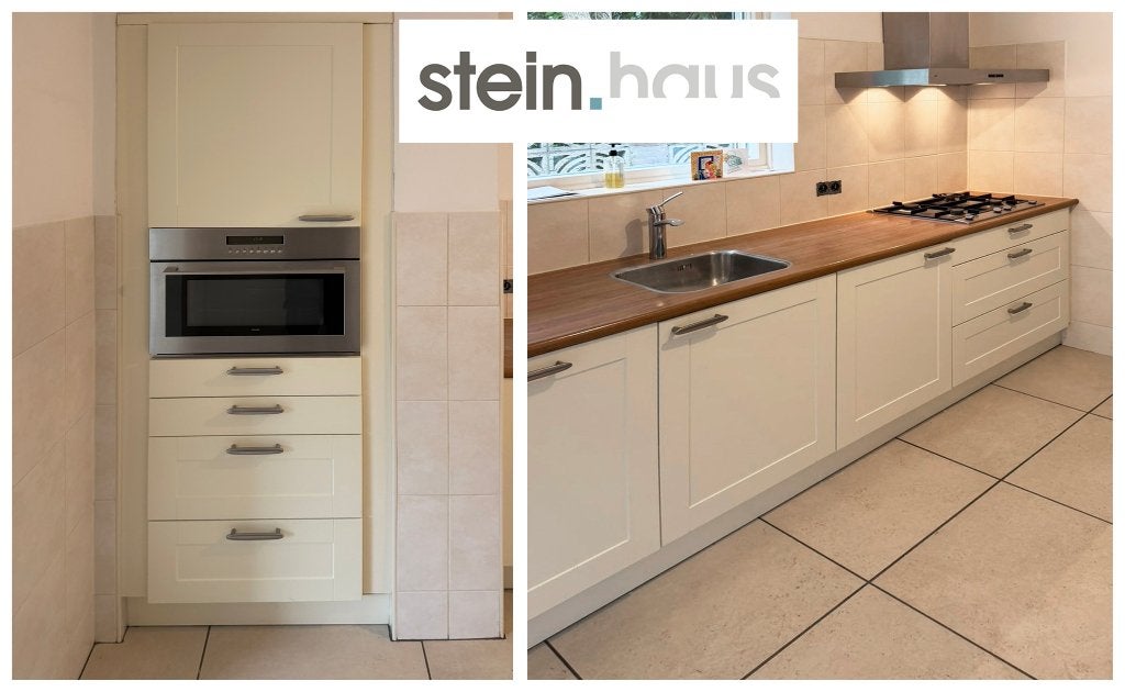 Duitse Steinhuis keuken met duurzame Atag apparatuur 338 cm, Ophalen, Hout