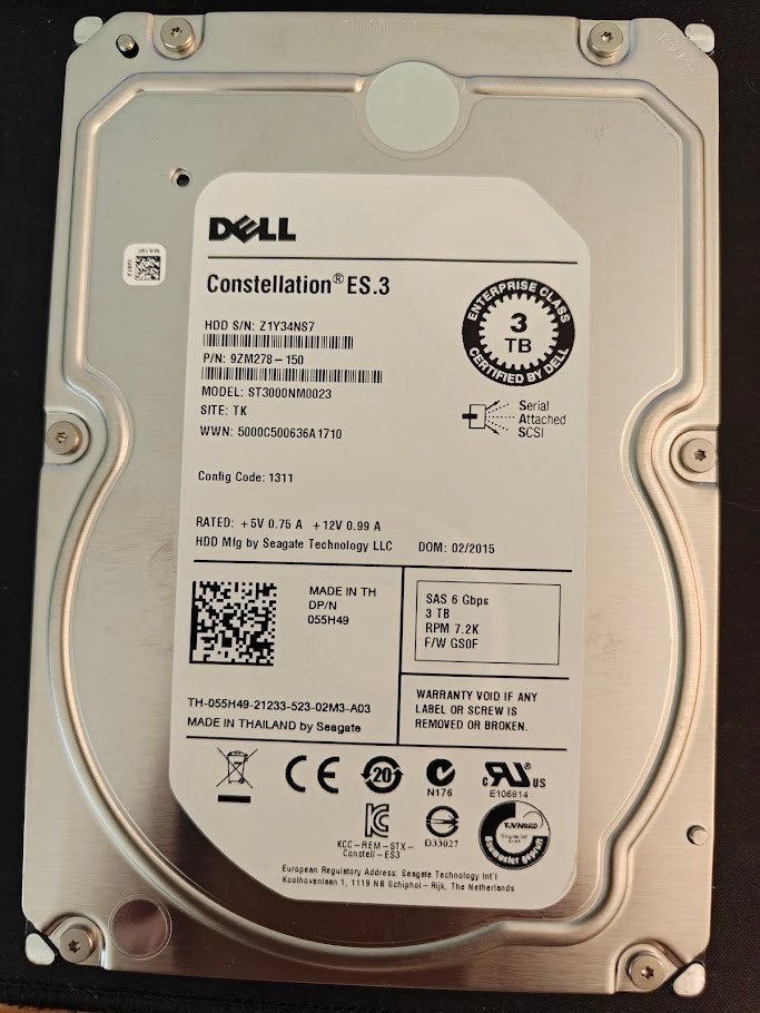 Seagate ST3000NM0023 3 To SAS HDD Enterprise, SAS, HDD, Interne, Serveur