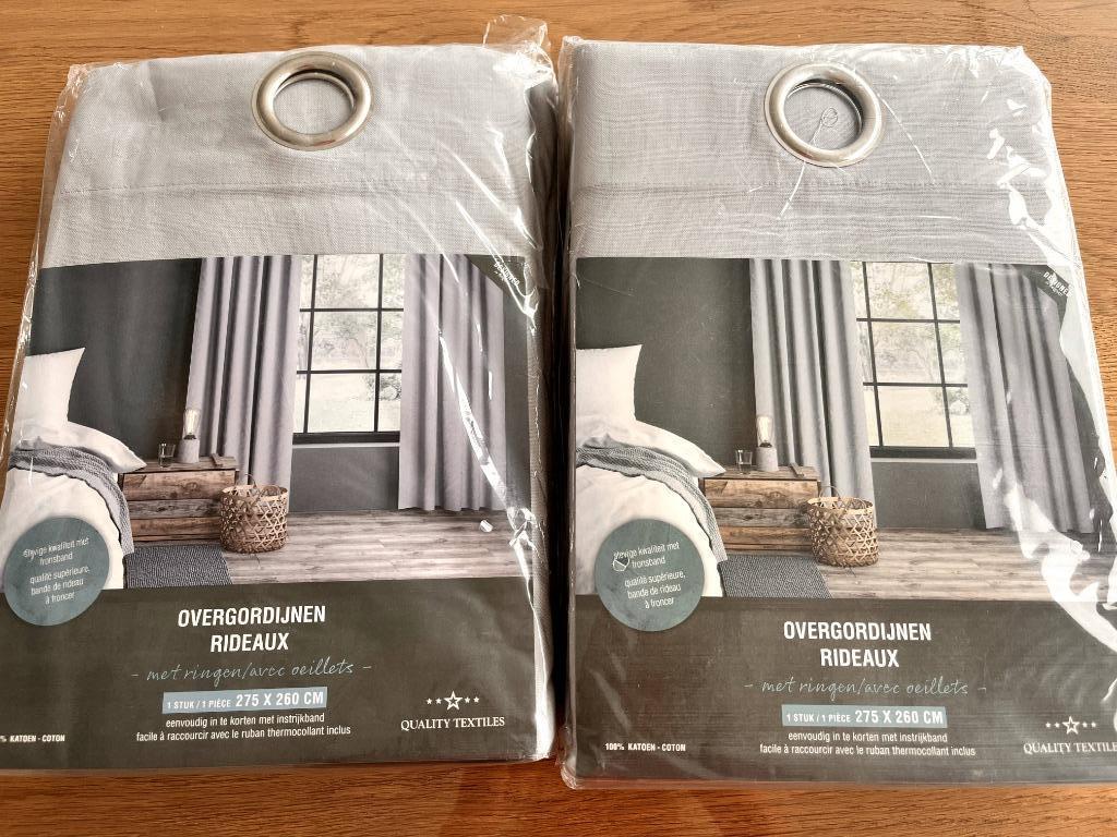 overgordijnen rideaux, Neuf, 200 cm ou plus, Gris, Enlèvement