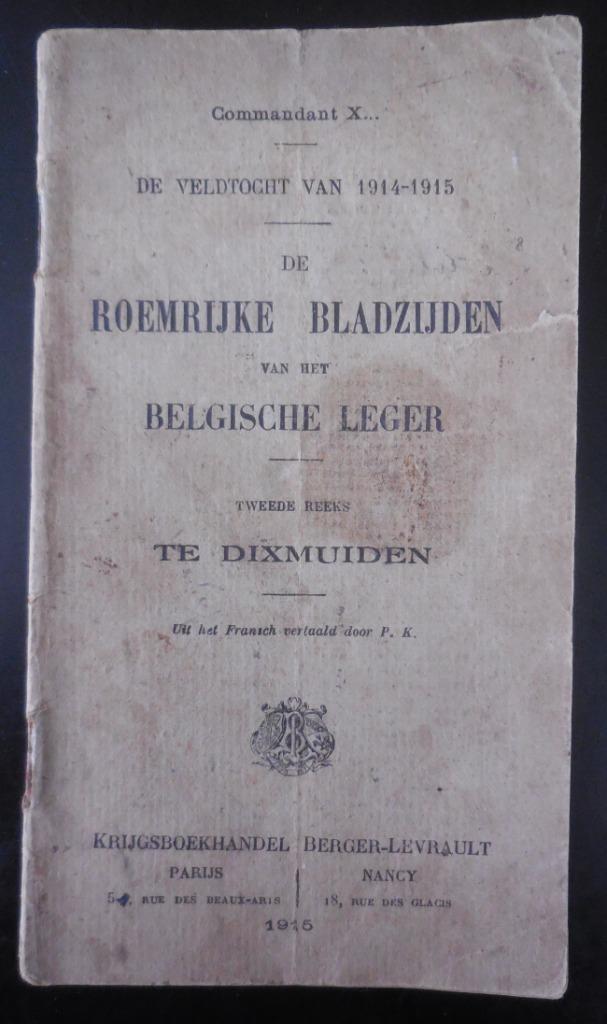 Les pages glorieuses de l'armée belge - 1915, Enlèvement ou Envoi, Utilisé