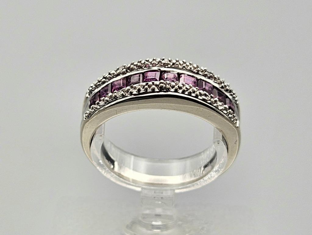 Gouden Vintage ring met  toermalijn en diamant. 2024/312., Handtassen en Accessoires, Ringen, 18 tot 19, Overige kleuren, Ophalen of Verzenden