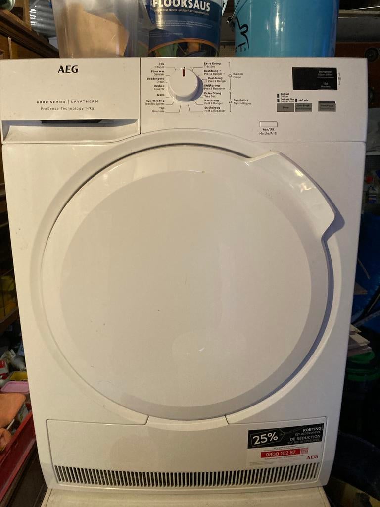 Droogkast aeg condenseer, Ophalen, 6 tot 8 kg, Zo goed als nieuw, Voorlader