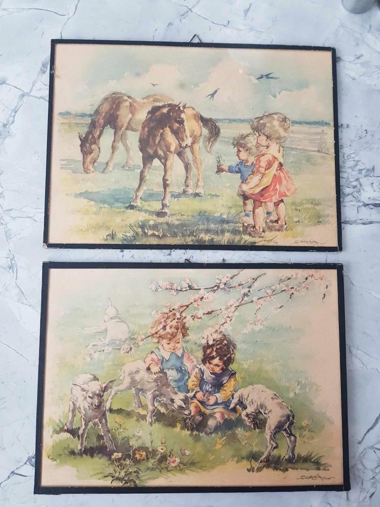 2 oude prenten van CORINA, Ophalen of Verzenden