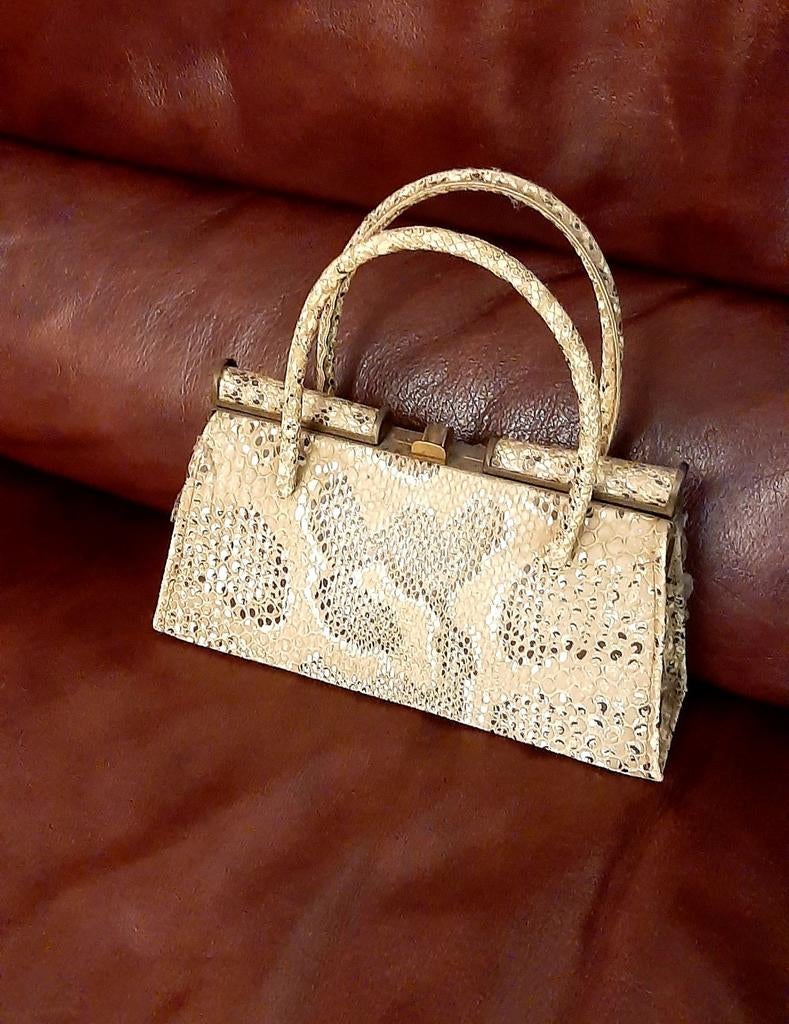 Sac à main vintage en peau de serpent, Enlèvement ou Envoi, Comme neuf, Sac à main