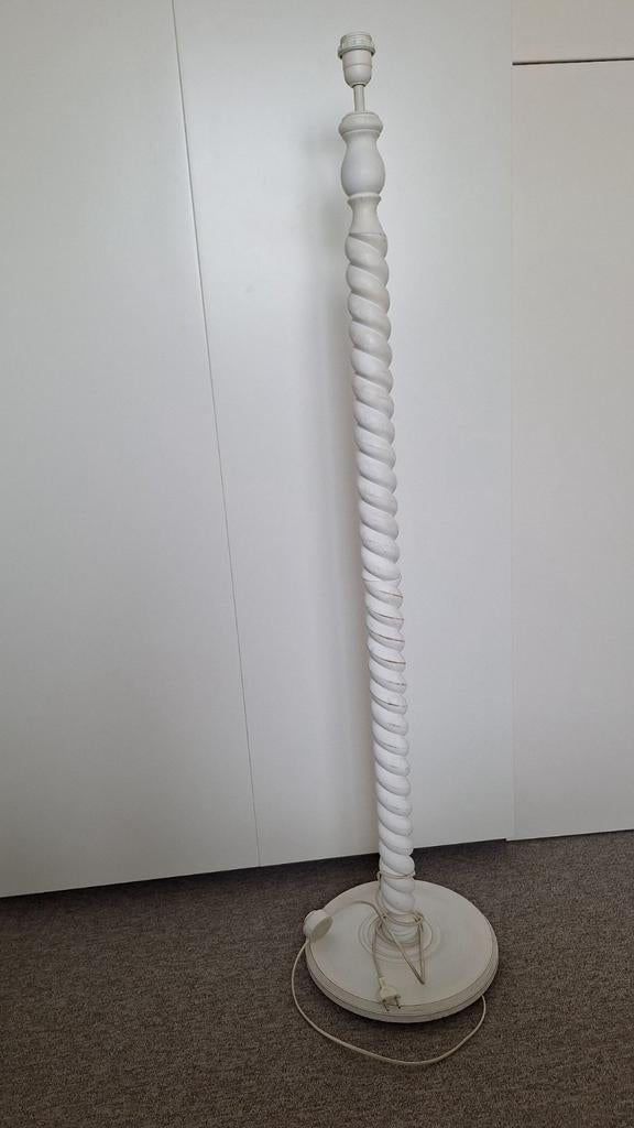 Houten voet + houten buis om lampenkap op te bevestigen, Ophalen, Gebruikt, Hout