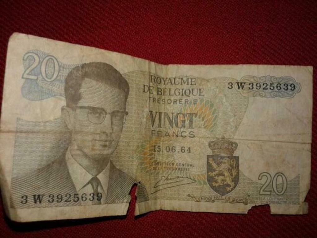 Muntbiljet 20 Belgische frank / bankbiljet, Ophalen of Verzenden, Los biljet