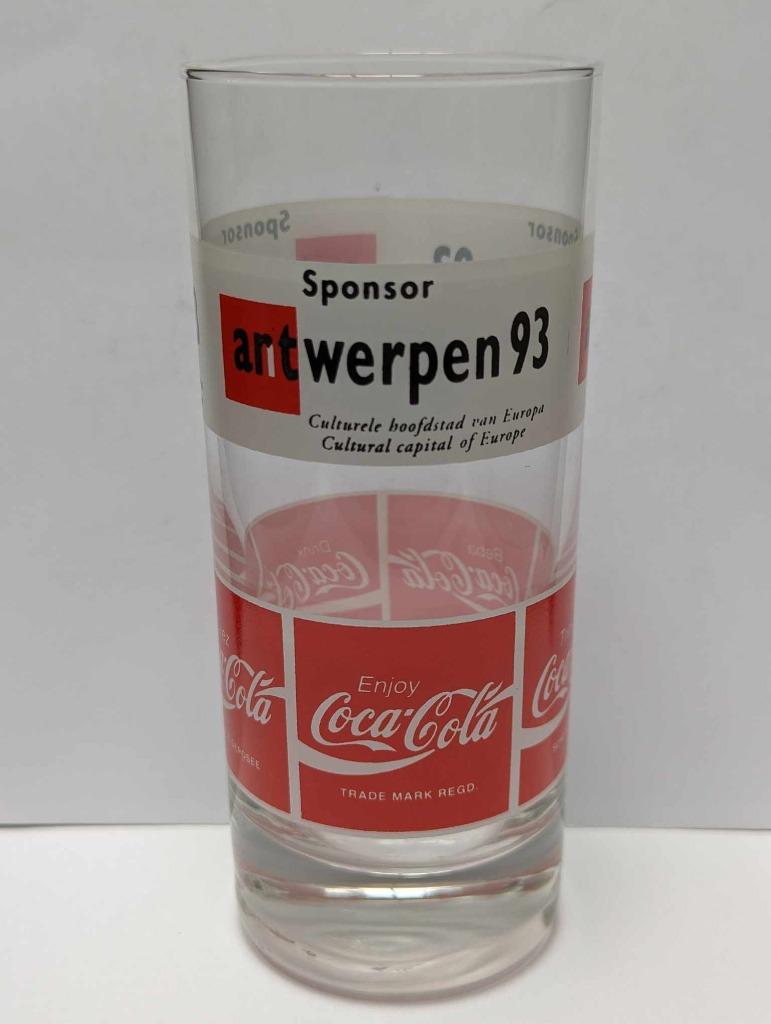Coca Cola glas -  Antwerpen 93, Ophalen, Nieuw, Frisdrankglas
