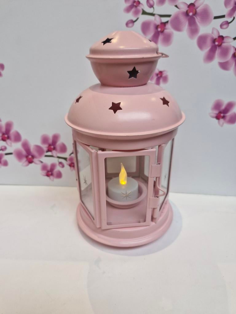 🩷 Lanterne en métal rose, Maison & Meubles, Lampes | Autre, Enlèvement ou Envoi, Comme neuf