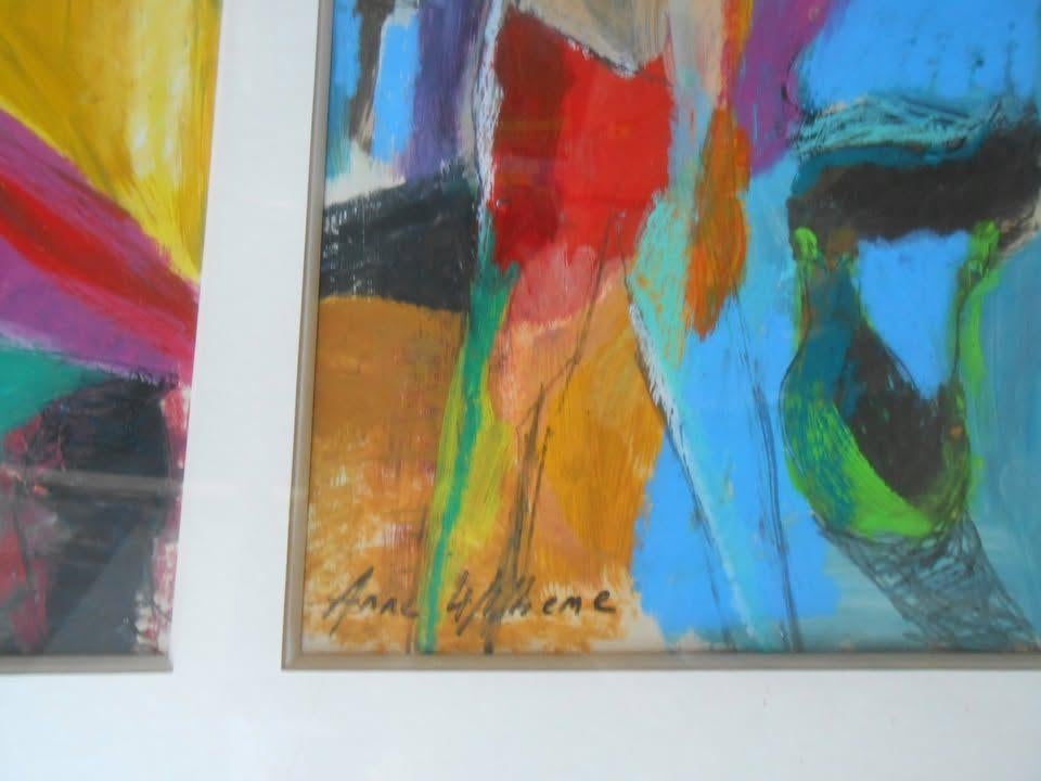 Triptyque de Anne Willieme des années 80, peinture originale, Enlèvement
