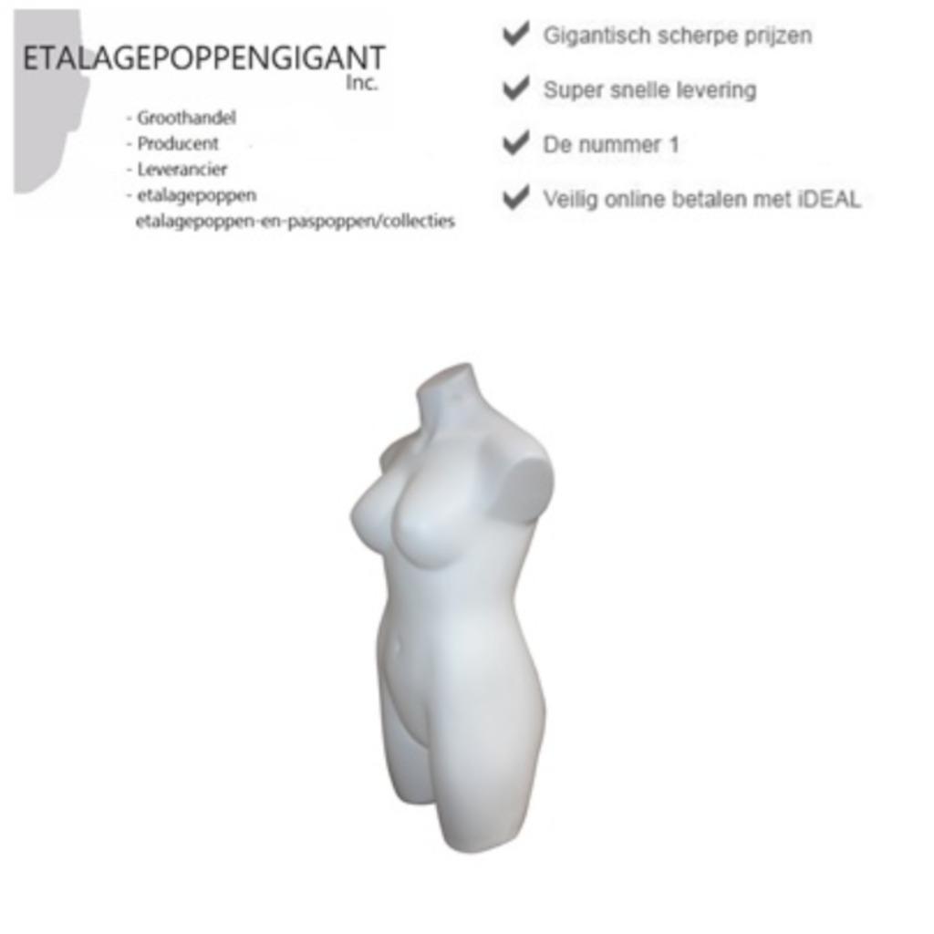 Dames Torso Kunststof Grotere Maat Etalagepoppengigant, Neuf, Enlèvement ou Envoi, Autres types, Blanc