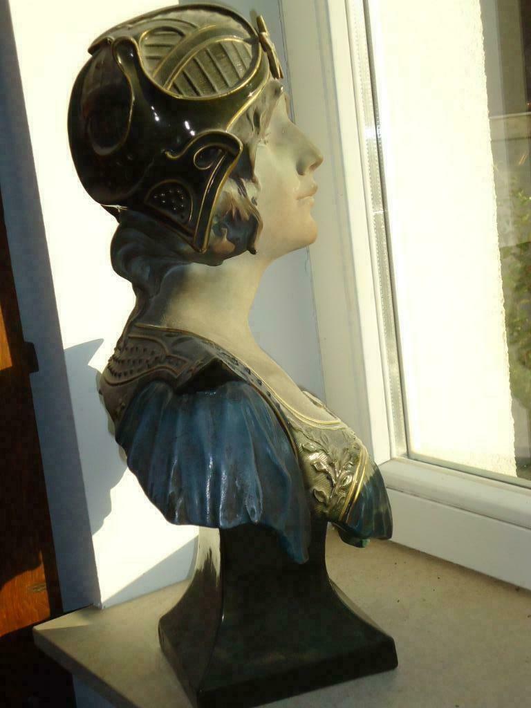 Henri JACOBS Art Nouveau ca 1900 buste 55 cm 'le crépuscule’, Ophalen