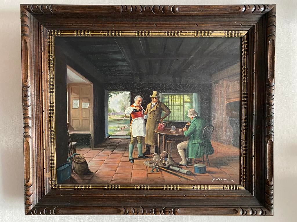 Peinture1 E. Braems : Huile sur toile — Signé, Antiquités & Art, Art | Peinture | Classique, Enlèvement ou Envoi