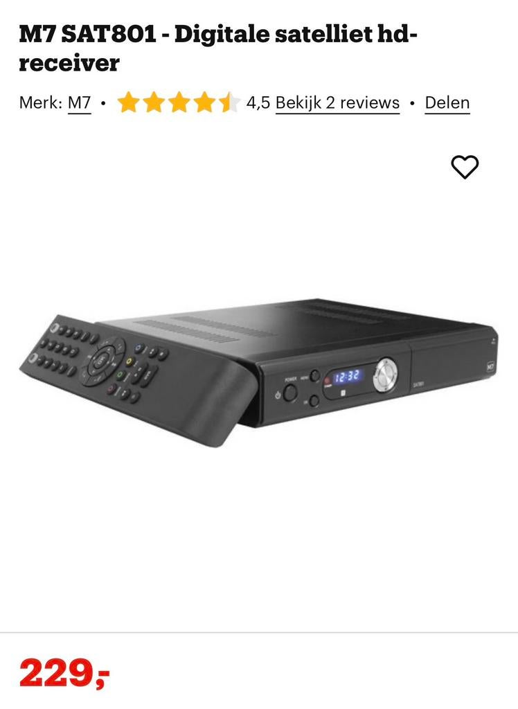 M7 SAT801  digitale sateliet ontvanger, Ophalen of Verzenden, Nieuw, (Schotel)antenne-accessoires, Overige merken