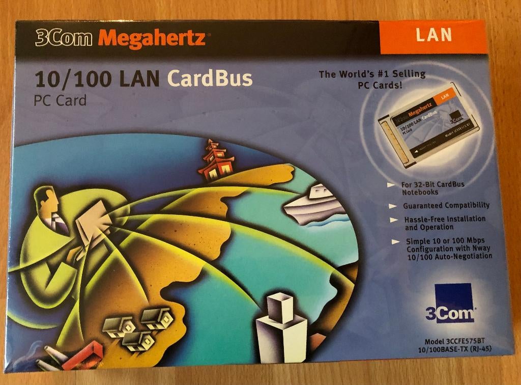 3Com Megahertz 3CCFE575BT LAN Cardbus ctrl laptop (NIEUW), Computers en Software, Ophalen, Nieuw, Intern, 3com