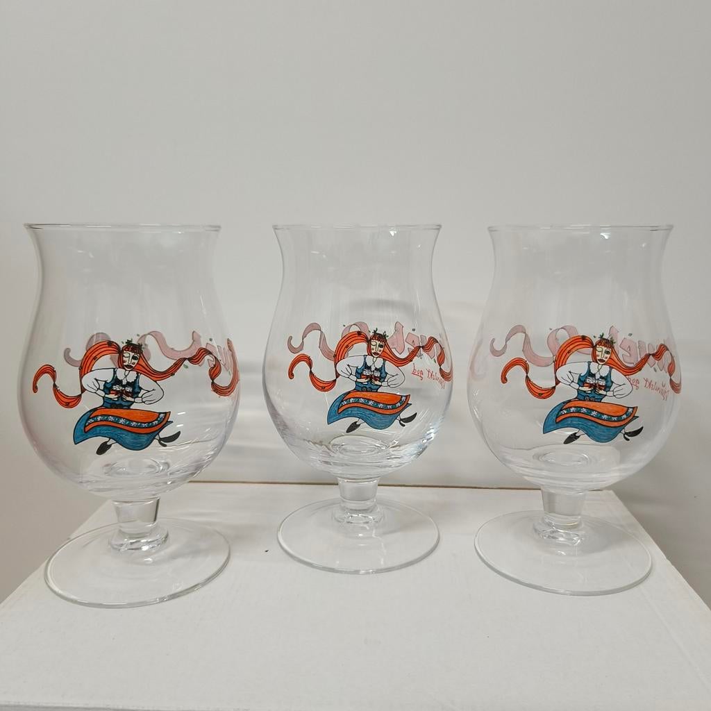 Duvel set - Zweeds glas - Djävulskt God - 3 verschillende, Ophalen of Verzenden