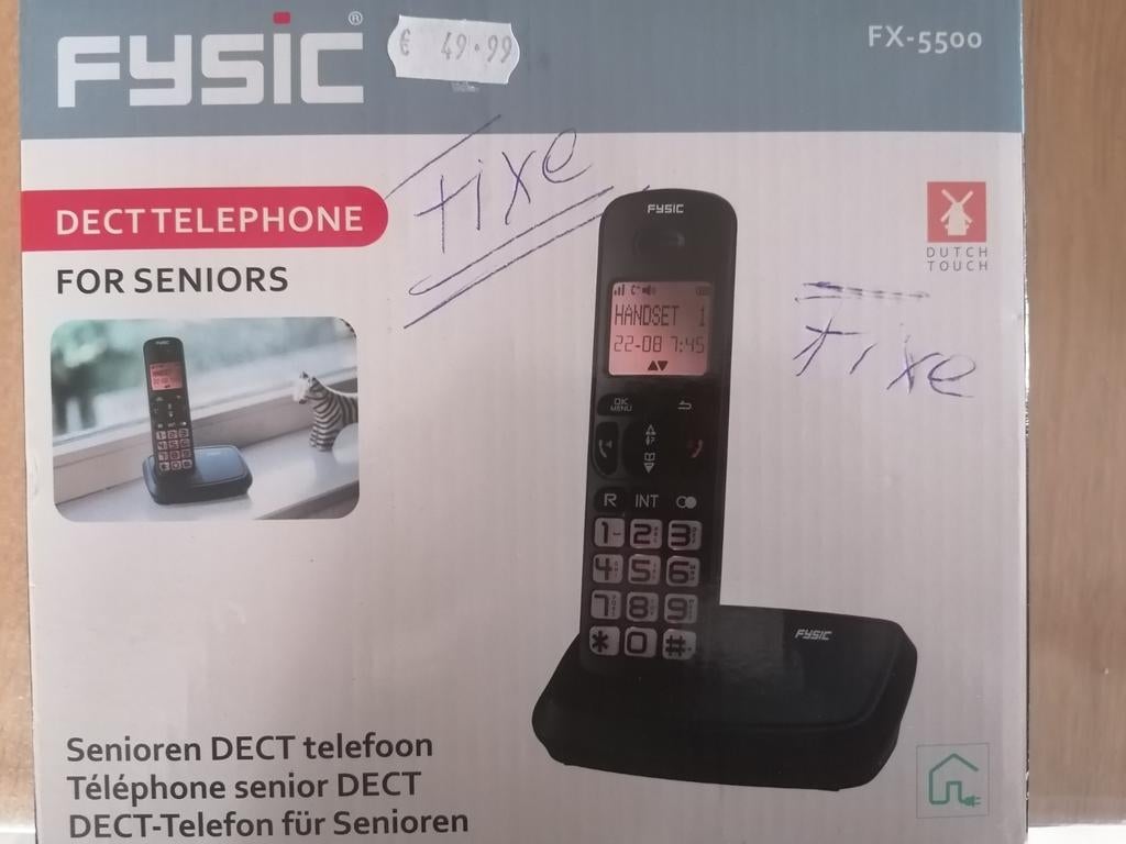Téléphone fixe pour senior-FYSIC, Télécoms, Enlèvement ou Envoi, Comme neuf