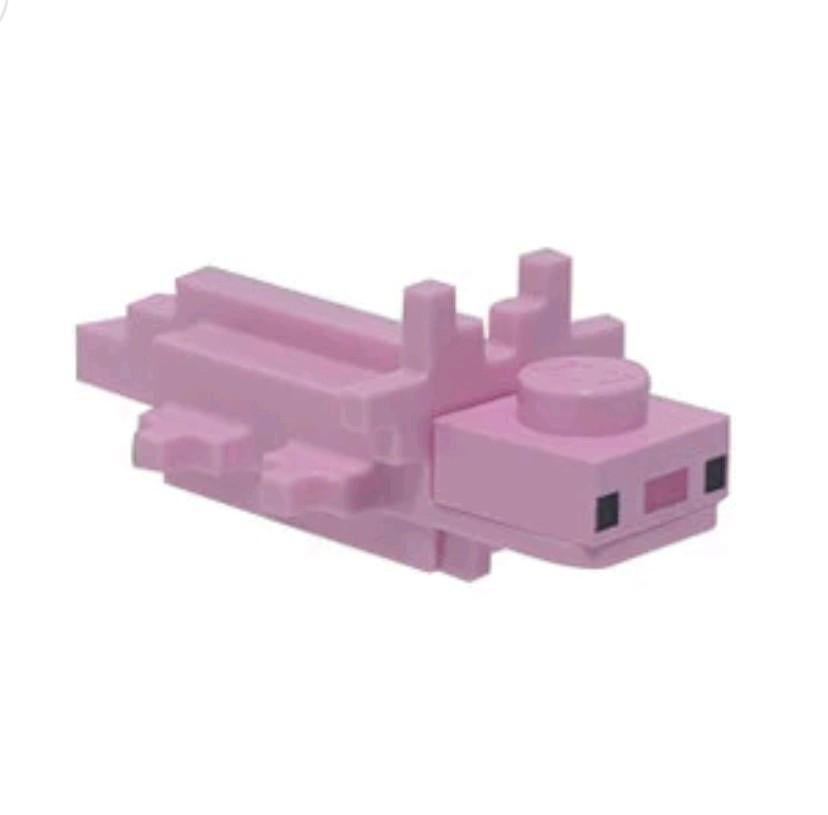 Axolotl Gepixeleerd Felroze, Enlèvement ou Envoi, Neuf, Briques en vrac, Lego