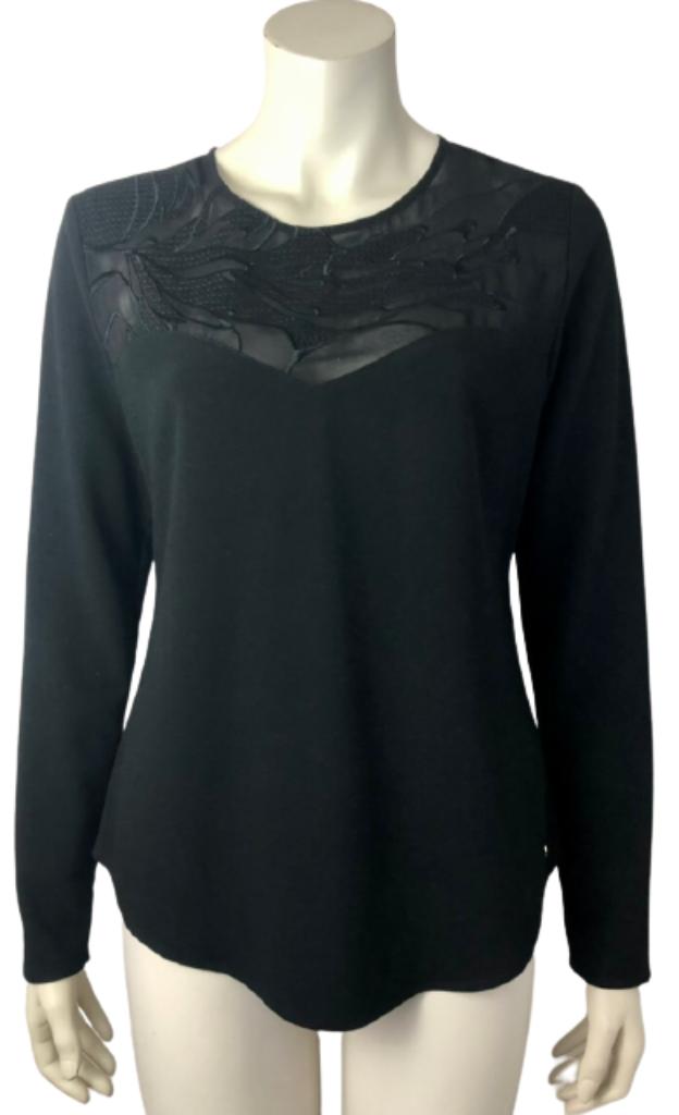 IKKS blouse - 40 ( 38 ), Maat 38/40 (M), Verzenden, Zwart, Zo goed als nieuw