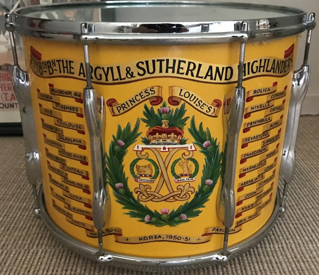 Militaria - Scottish Side Drum - Argylls & Sutherland Regt, Ophalen of Verzenden, Landmacht, Overige typen