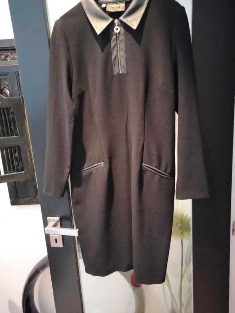 Kleedje Caroline Biss maat 42 kraag en zakjes in leder., Kleding | Dames, Ophalen of Verzenden, Zo goed als nieuw, Maat 42/44 (L)