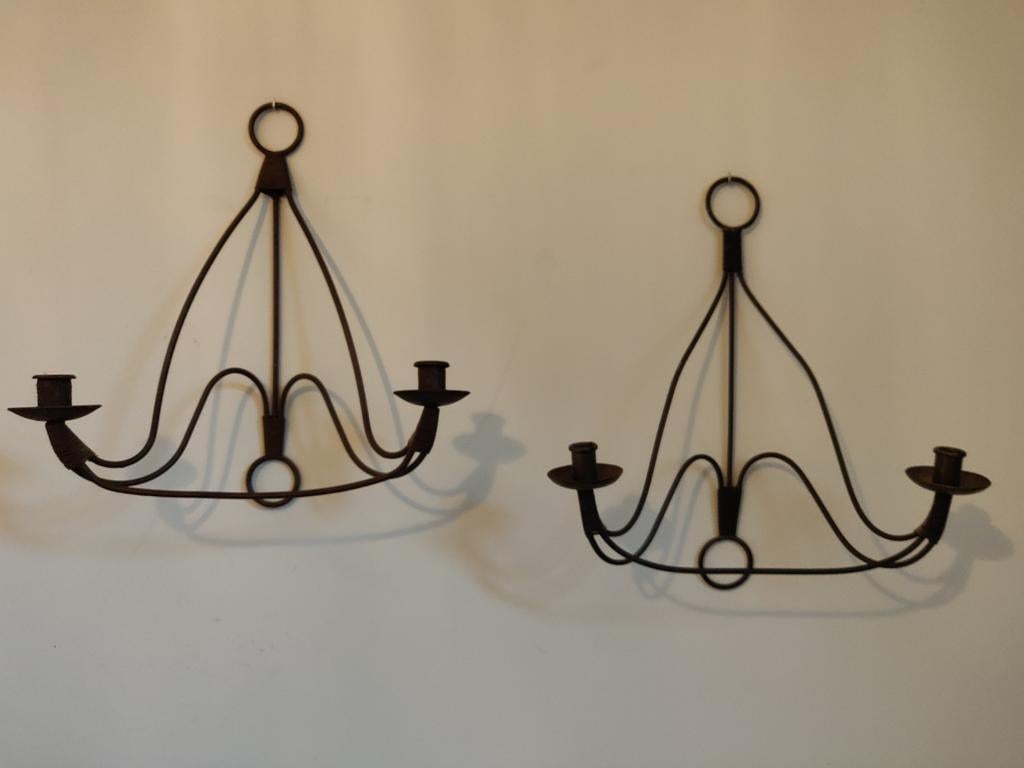 Kandelaars om op te hangen, 2 stuks, Huis en Inrichting, Lampen | Kroonluchters, Ophalen, Gebruikt, Metaal
