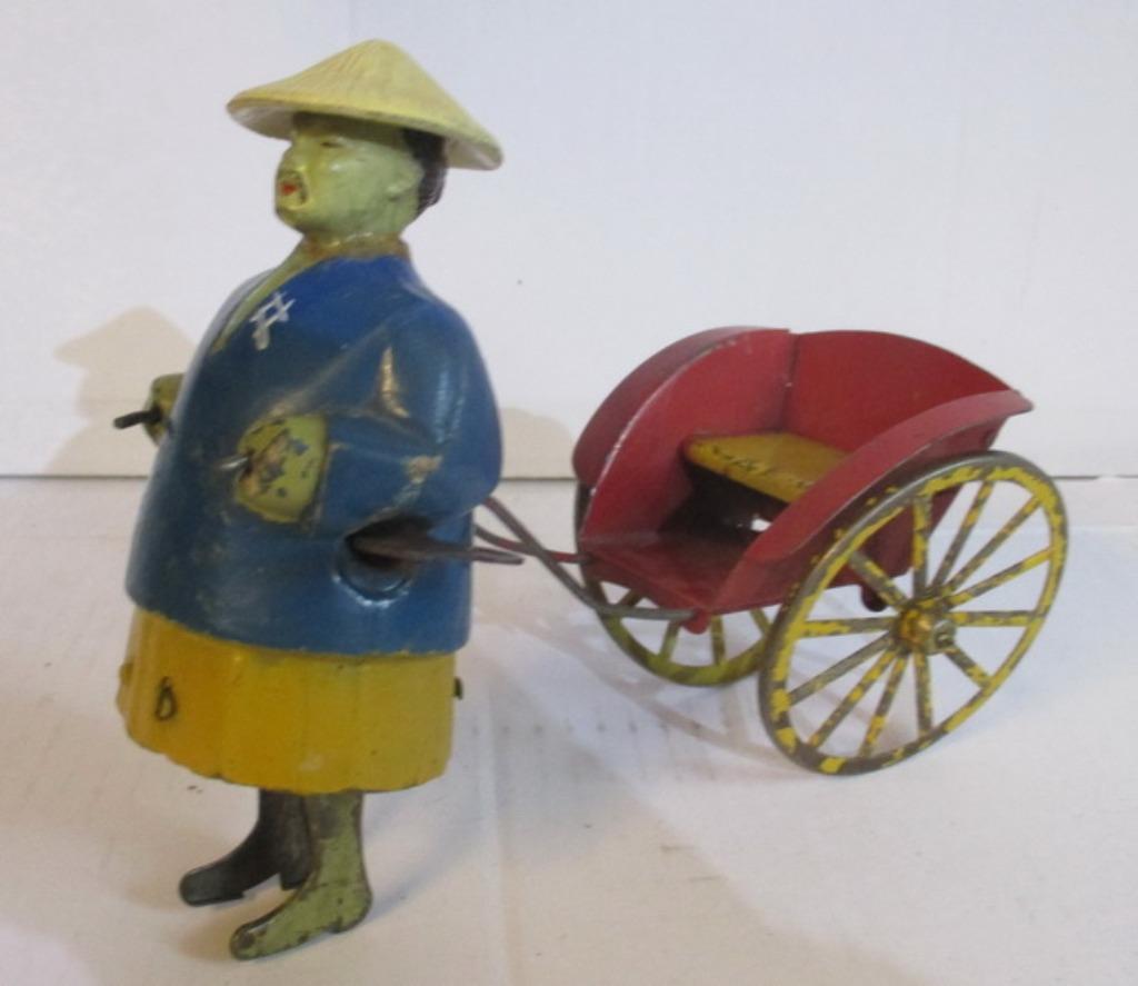 antieke wind up tin toy Chinees met risjka, Antiek en Kunst, Verzenden