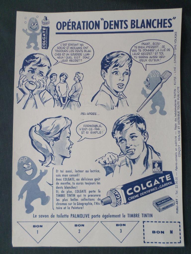 Colgate - supplément publicitaire journal Tintin - 1961, Collections, Enlèvement ou Envoi, Comme neuf, Autres types