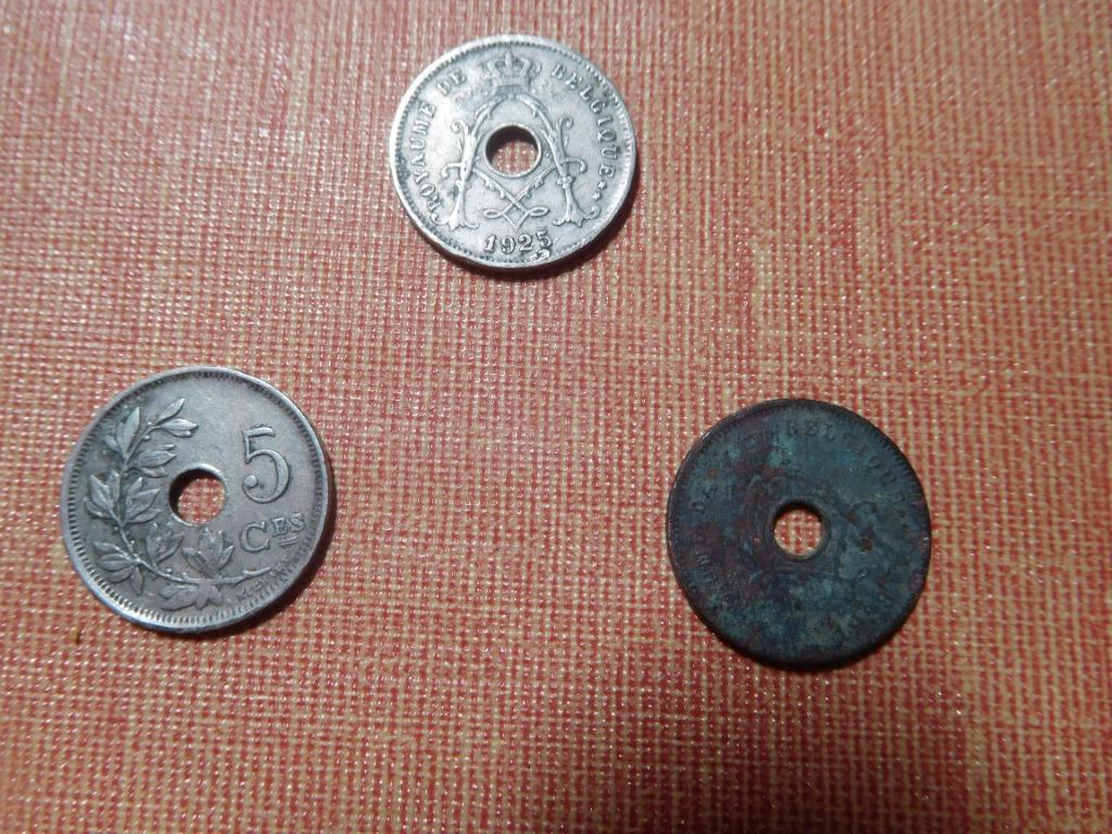 3 munten van 5 Belgische centimes, Ophalen of Verzenden